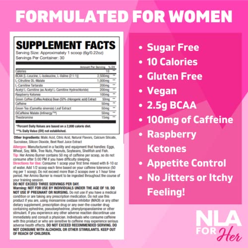 Her Thermogenic Amino Women's Pre Post & Intra Workout Booster (Strawberry Kiwi,30 Servings) NLA for Her