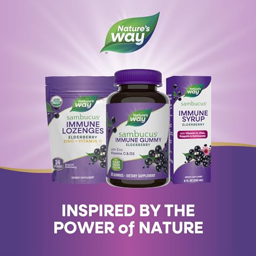 Nature's Way Sambucus Elderberry Immune Gummies, Daily Immune Support Nature's Way