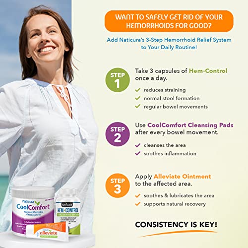 Naticura Hem-Control Natural Hemorrhoid Supplement - Vegan Herbal Supp Naticura