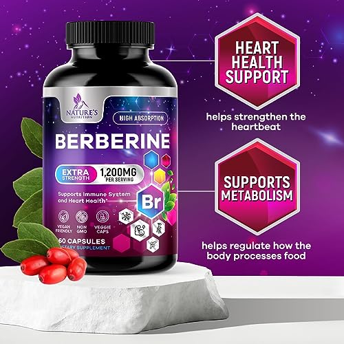 Berberine Supplement 1200mg per Serving - High Absorption Heart Health Support Nature's Nutrition