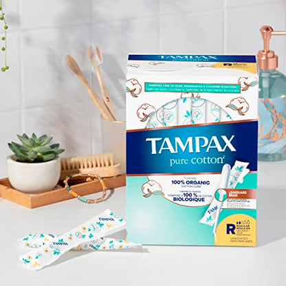 TAMPAX Pure 100% Organic Cotton Core Super Absorbency Tampons - 24 ct