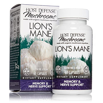Host Defense, Lion's Mane Capsules, Promotes Mental Clarity, Focus and Memory