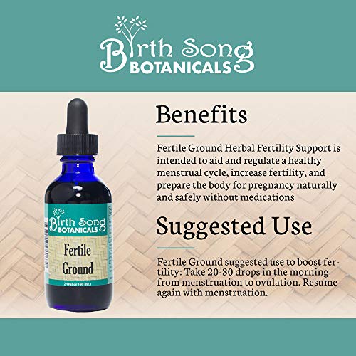 Birth Song Botanicals Fertile Ground Fertility Liquid Tincture, Herbal Supplement to Help Regulate Birth Song Botanicals