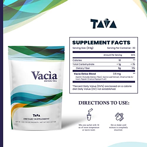 Tava Vacia Detox Tea Supplement, Boosts Energy, Supports Joint Mobility and Immune System TAVA