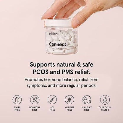Brilliant Connect Period Health Supplement – Promotes Relief from Cramps, Fatigue