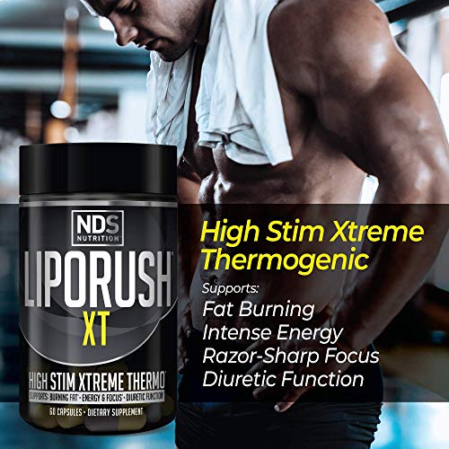 LIPORUSH NDS Nutrition XT - Concentrated Thermogenic with L-Carnitine & Teacrine LIPORUSH