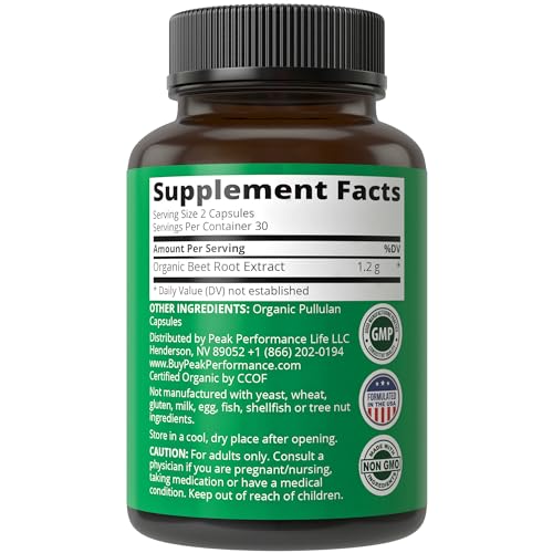 USDA Organic Beet Root Vegan Capsules. Beets Juice Powder Super Food Pills 1200 mg