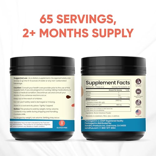 Sandhu's Pure Bovine Colostrum Powder Supplement for Humans |40% IgG Highly Sandhu's