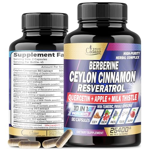 Ceylon Cinnamon 15000mg Berberine 3000mg Quercetin 2000mg Supplement - Support 