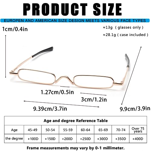 Viseng 2 Pairs Slim Pocket-Sized Metal Reading Glasses: Your Stylish Travel Companion