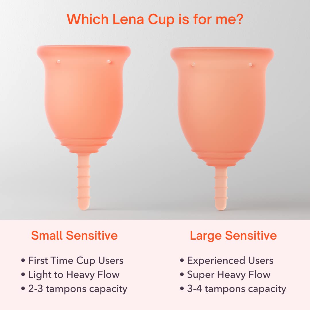 Lena Sensitive Menstrual Cup | Reusable Beginner Period Cup | Wear for 12 Hours Lena