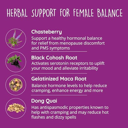 Happy Healthy Hippie Hormone Balance for Women - PMS Support Supplement & Menopause