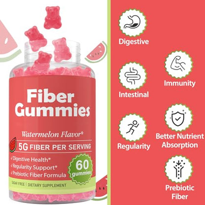 Fiber Gummies for Adults-Probiotic & Prebiotic Fiber Gummies for Men & Women