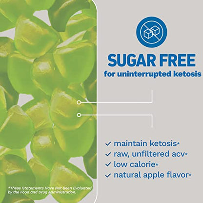 Herbtonics Keto Apple Cider Vinegar Gummies - Digestion & Detox Support - Sugar Free Keto