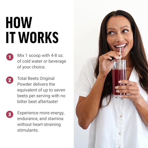 Force Factor Total Beets Drink Mix Superfood Powder with Nitrates to Supp