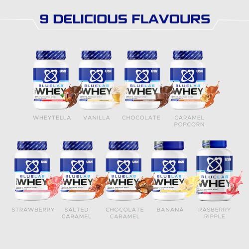 USN Blue Lab Whey Protein Powder: Vanilla - Whey Protein 2kg - Post-Workout USN