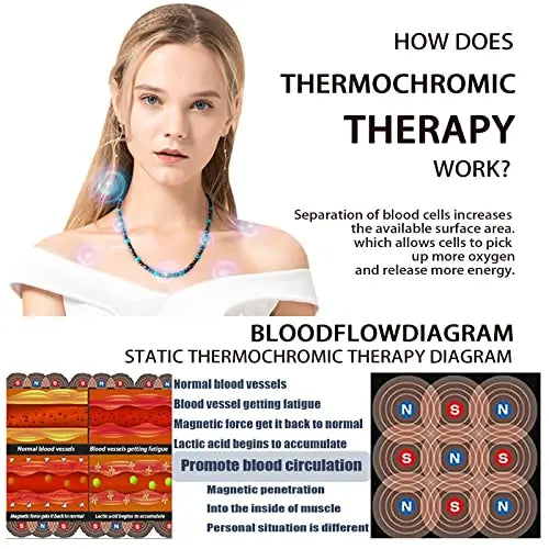 Magnetic Therapy Necklace Hematite Necklace Black Obsidian Aquamarine Magnetic Necklace Hion