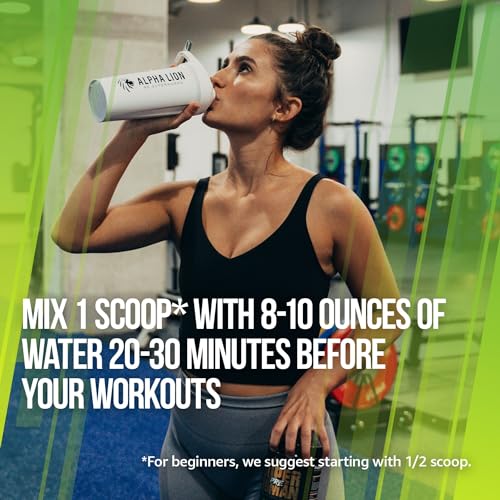 ALPHA LION Superhuman Pre Workout Powder, Beta Alanine, L-Taurine & Tri-Source Caffeine ALPHA LION