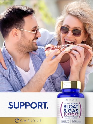 Carlyle Bloat & Gas Support for Men & Women | 120 Tablets | Extra Strength Pills | Supplement