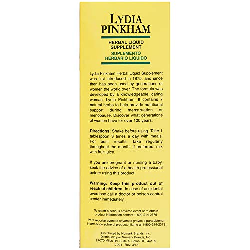 Lydia Pinkham Liquid Herbal Supplement for Menstruation and Menopause Support, 16 Ounce Lydia Pinkham