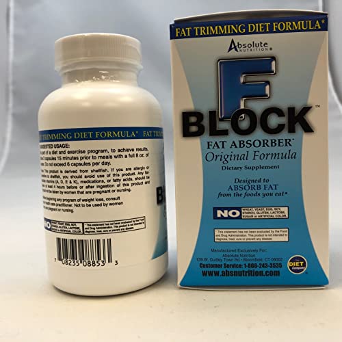 Absolute Nutrition FBlock Xtra Fat Absorber, Diet Formula, 90 Capsules Absolute Nutrition