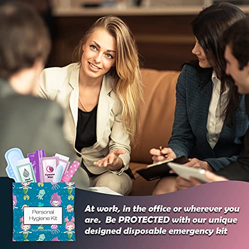 3 x Menstrual All-in-One Kits - Assorted Colors | Convenience on The Go | Single Period Kit Packs pH Advantage