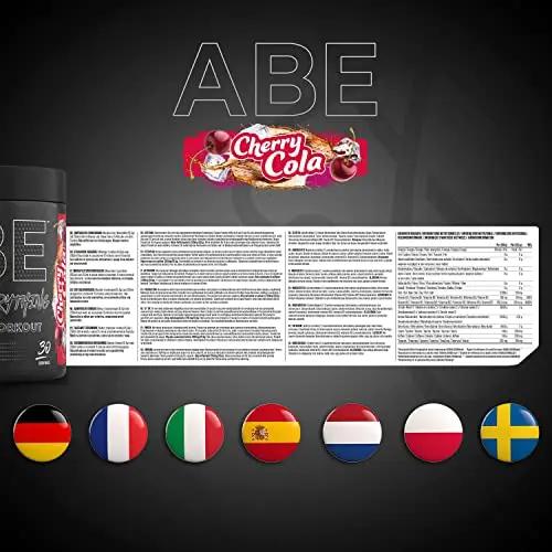 ABE All Black Everything Pre Workout Energy, Increase Physical Performance with Citrulline, Creatine, Beta Alanine, Caffeine Vitamin B Complex (Cherry Cola, 315g)