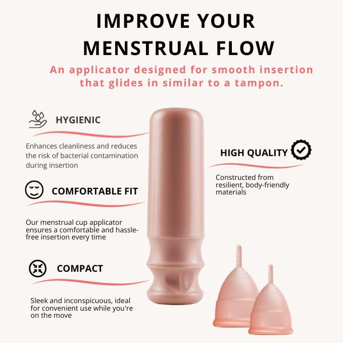Flow Fairy Reusable Menstrual Cup with Applicator for Easy Insertion- 100% Medical Grade Silicone Period Cup Flow Fairy