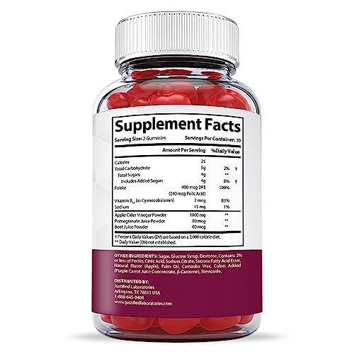 Justified Laboratories ProFast Keto ACV Gummies 1000MG Pro Fast Vegan Non GMO