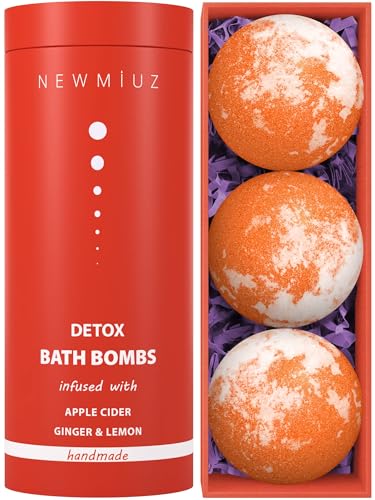 Natural Detox Fizzing Bubble Bath Bombs Apple Cider Ginger & Lemon Essential Oils Cleanse