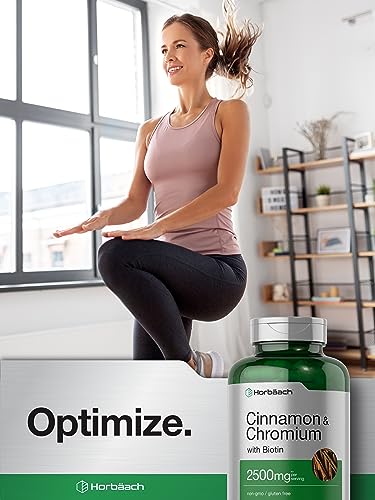 Cinnamon with Chromium Picolinate 2500mg | 250 Capsules | Plus Biotin | Vegetarian Horbäach