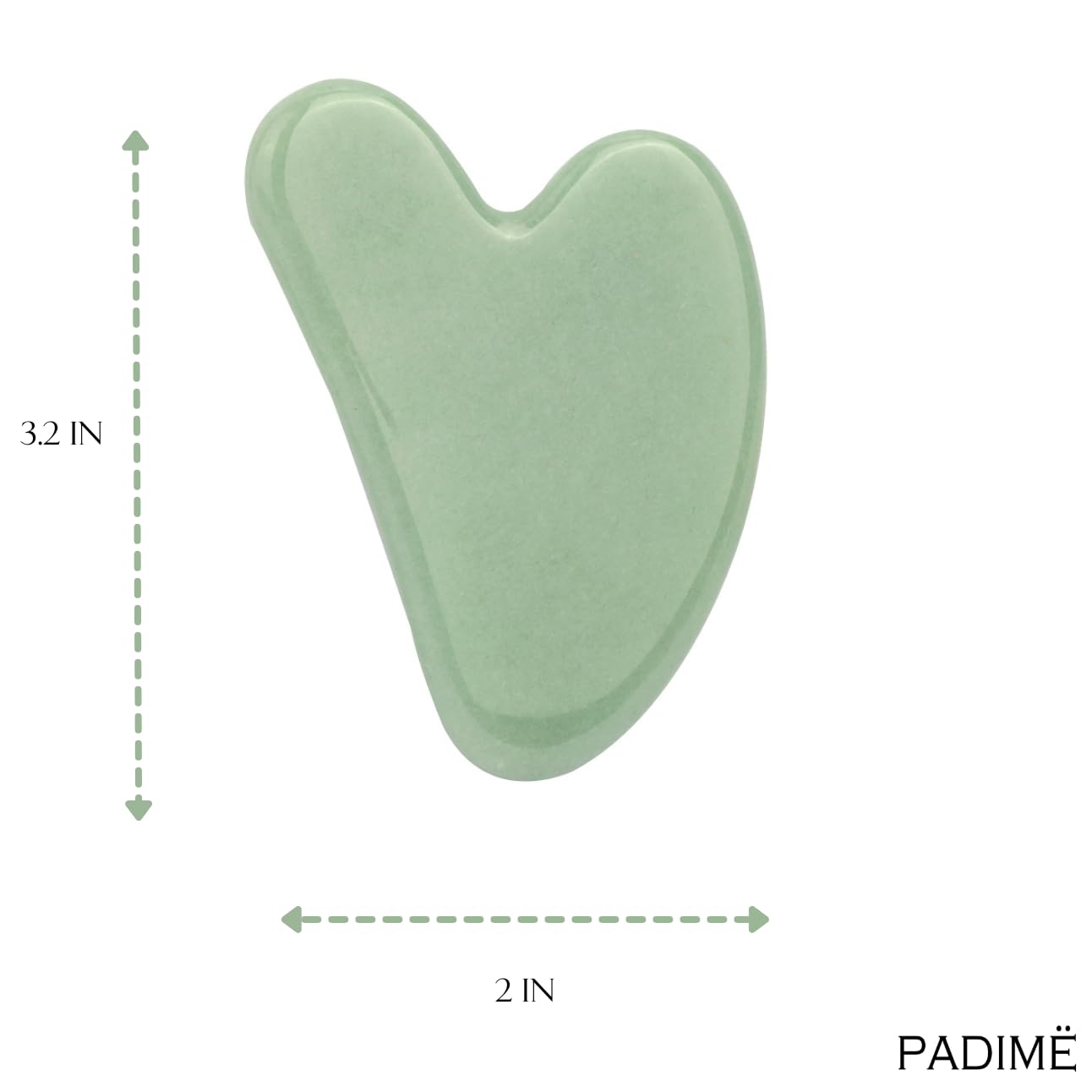 Padime 2 pcs | Premium Set | Real Jade Gua Sha Tool for Facial Skin Care + Glass Bottle for Your Oil Padimë