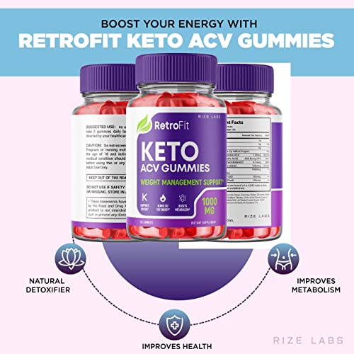rize labs (2 Pack) RetroFit Keto Gummies - Retro Fit ACV for Advanced Weight Loss rize labs
