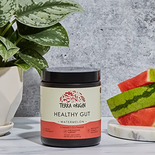TERRA ORIGIN Healthy Gut Watermelon | 30-Servings with L-Glutamine, Zinc TERRA ORIGIN