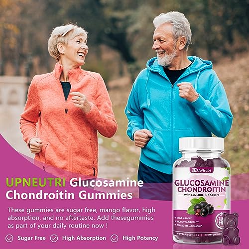 UPNEUTRI Glucosamine Chondroitin Gummies Sugar Free, Extra Strength 1500mg 
