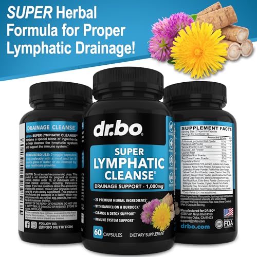 Lymphatic Support Herbal Supplement with Echinacea & Ginger - For Lymph Drainage & Detox DR. BO