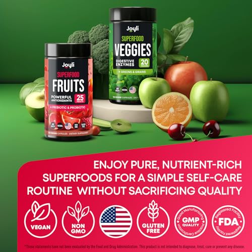 Fruits and Veggies Supplement - High Fiber Supplement for Immunity, Gut & Energy