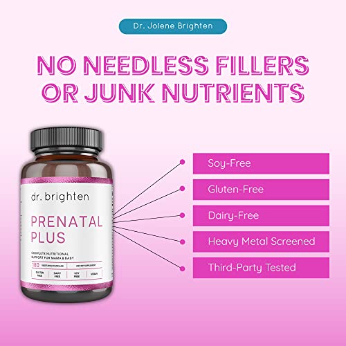 Dr. Brighten Prenatal Plus and Magnesium Plus Dietary Supplements Bundle - Non-GMO, Vegan Dr. Brighten