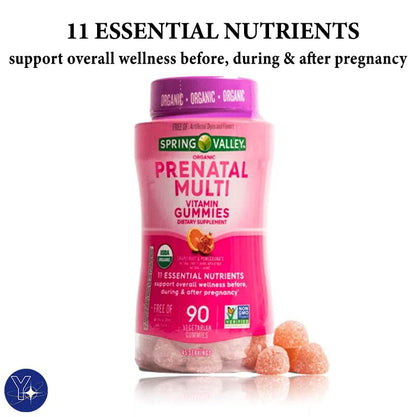 Grapefruit & Pomegranate Prenatalmulti Vitamin Spring Valley Non GMO Dietary Supplement Gummies