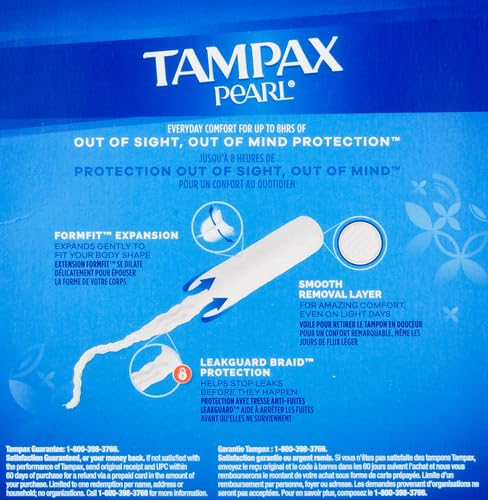 Tampax Pearl Plastic Tampons, Light Absorbency, Unscented, 36 Count (Pack of 2) (72 Total Count) Procter & Gamble