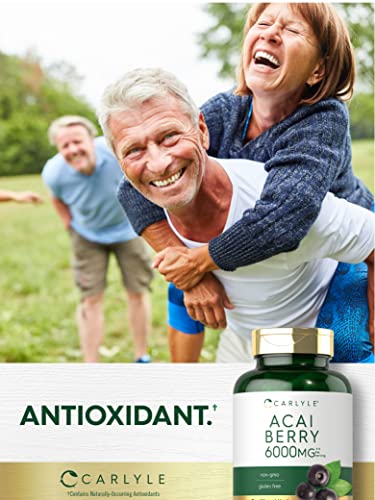 Carlyle Acai Berry Capsules 6000mg | 250 Count | Non-GMO & Gluten Free Acai Berry