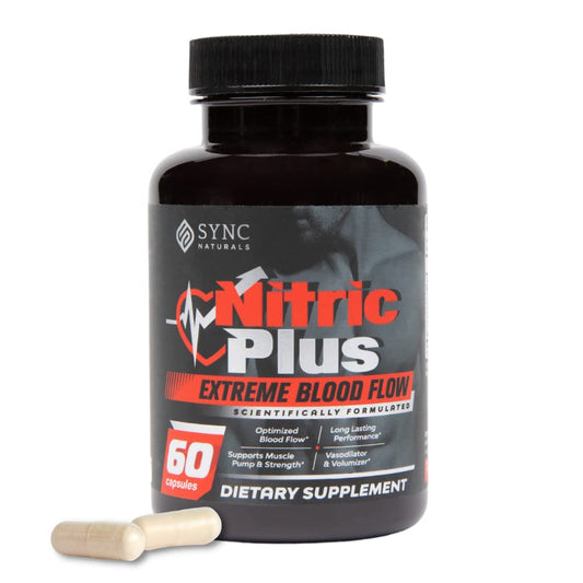 SYNC Naturals Nitric Plus- 800mg L Arginine- 400mg L Citrulline- Extra Strength Nitric