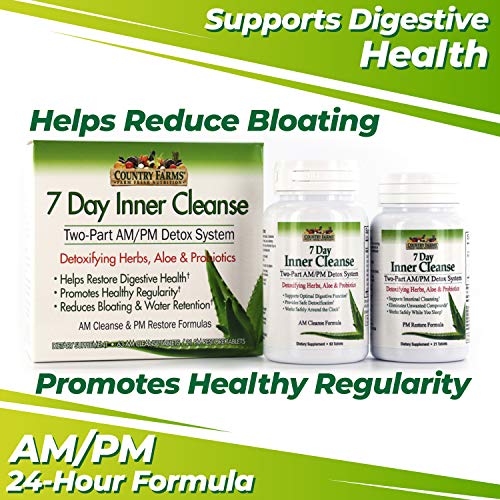COUNTRY FARMS 7 Day Inner Cleanse, AM/PM Detox System, Detoxifying Herbs