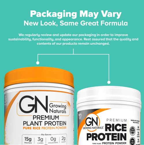 Growing Naturals | Vanilla Rice Powder 15g Plant Protein | 2.8G BCAA, Low-Carb