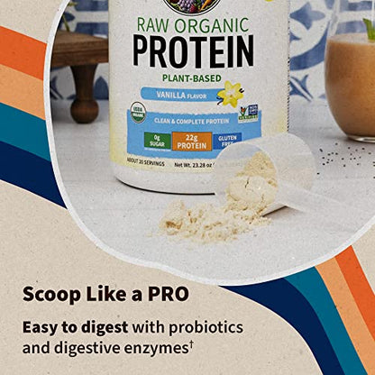 Garden of Life Organic Vegan Vanilla Protein Powder 22g Complete Plant Based Raw Protein