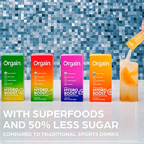 Orgain Organic Hydration Packets, Electrolytes Powder - Variety Pack Hydro
