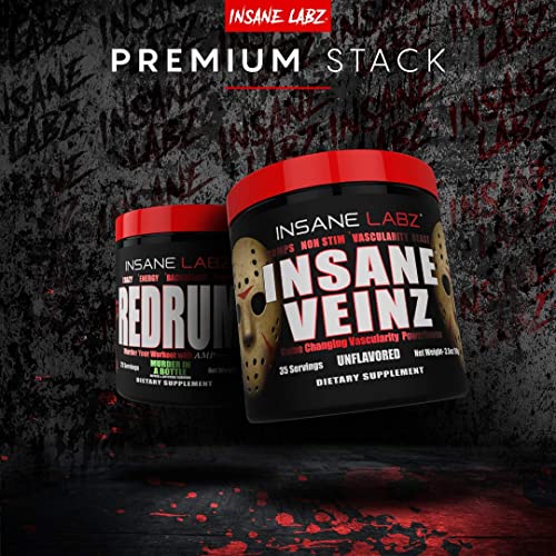 Insane Labz Insane Veinz Non Stimulant NO Enhancing Powder, Nitric Oxide Booster