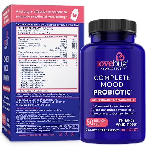 Lovebug Complete Mood Probiotic | 10 Clinically Studied Probiotic Strains & Patented