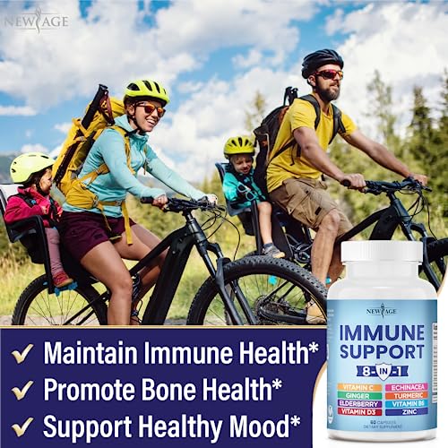 NEW AGE 8 in 1 Immune Support Booster Supplement with Echinacea, Vitamin C and Zinc NEW AGE