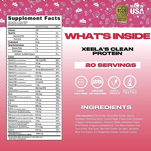 XEELA Plant Based Vegan Protein Powder - Independently Tested - 25g High Protein